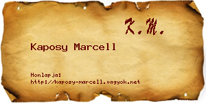 Kaposy Marcell névjegykártya